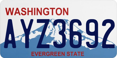 WA license plate AYZ3692