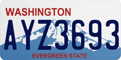 WA license plate AYZ3693