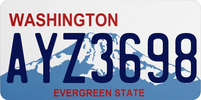 WA license plate AYZ3698