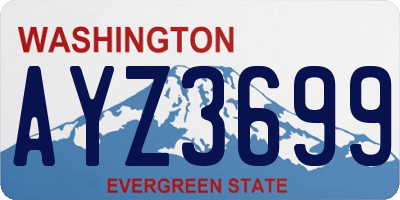 WA license plate AYZ3699