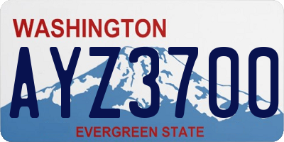 WA license plate AYZ3700