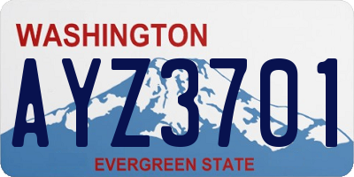 WA license plate AYZ3701