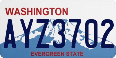 WA license plate AYZ3702