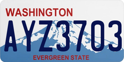 WA license plate AYZ3703