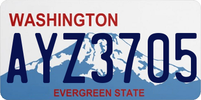 WA license plate AYZ3705