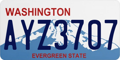 WA license plate AYZ3707