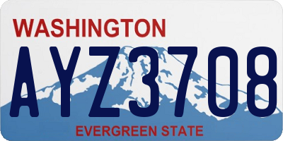 WA license plate AYZ3708