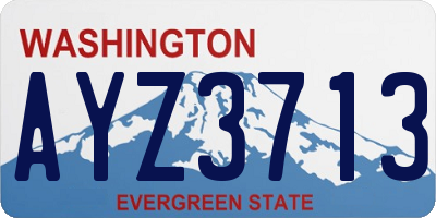 WA license plate AYZ3713