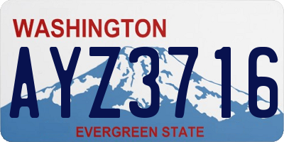 WA license plate AYZ3716