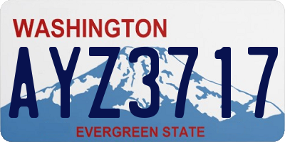 WA license plate AYZ3717