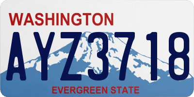 WA license plate AYZ3718