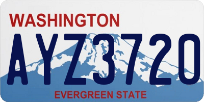 WA license plate AYZ3720