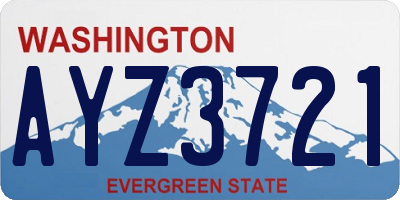 WA license plate AYZ3721