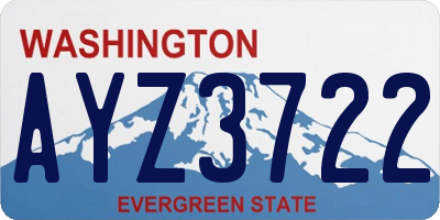 WA license plate AYZ3722