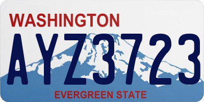 WA license plate AYZ3723