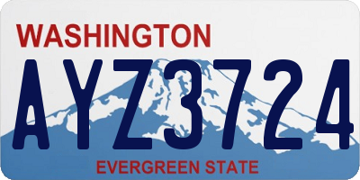 WA license plate AYZ3724