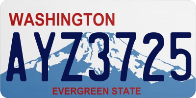 WA license plate AYZ3725