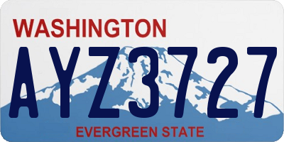 WA license plate AYZ3727