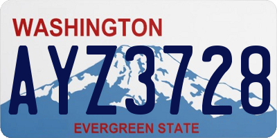 WA license plate AYZ3728