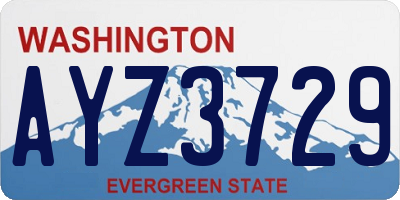 WA license plate AYZ3729