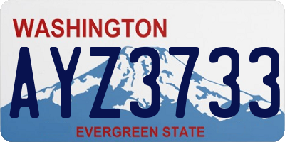 WA license plate AYZ3733