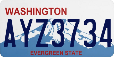 WA license plate AYZ3734