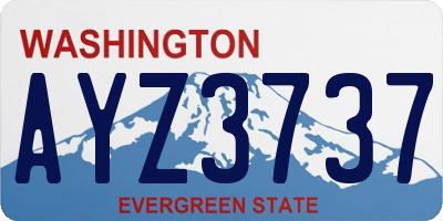 WA license plate AYZ3737