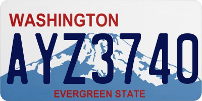 WA license plate AYZ3740