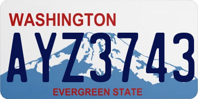 WA license plate AYZ3743