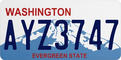 WA license plate AYZ3747