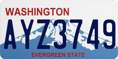 WA license plate AYZ3749