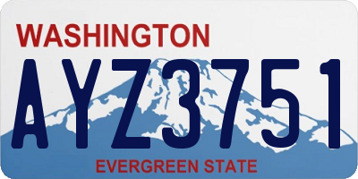 WA license plate AYZ3751