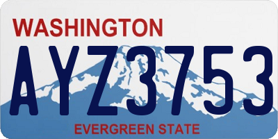 WA license plate AYZ3753