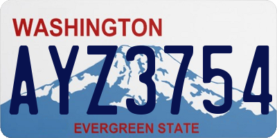 WA license plate AYZ3754