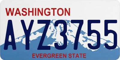 WA license plate AYZ3755