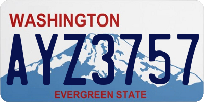 WA license plate AYZ3757