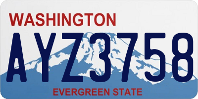 WA license plate AYZ3758