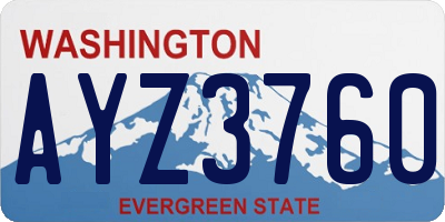 WA license plate AYZ3760