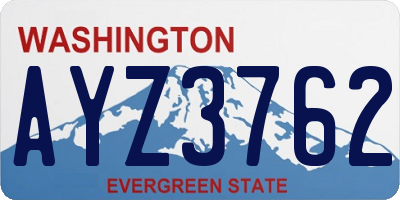 WA license plate AYZ3762