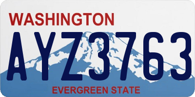 WA license plate AYZ3763