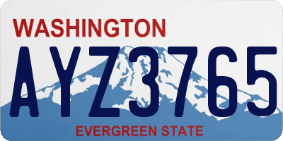 WA license plate AYZ3765