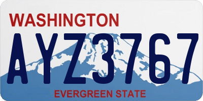 WA license plate AYZ3767