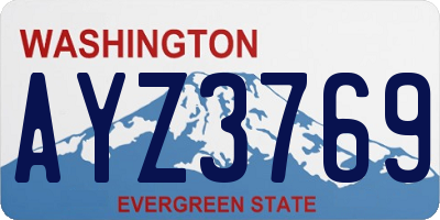 WA license plate AYZ3769