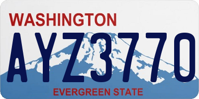 WA license plate AYZ3770