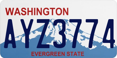 WA license plate AYZ3774