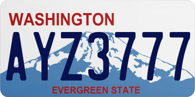 WA license plate AYZ3777