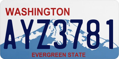 WA license plate AYZ3781