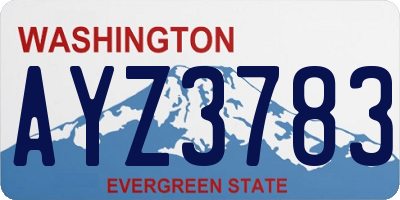 WA license plate AYZ3783