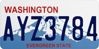 WA license plate AYZ3784