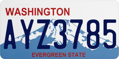 WA license plate AYZ3785